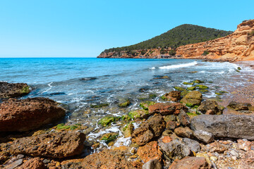 Fototapeta na wymiar Sa Caleta beach, Ibiza island in Spain