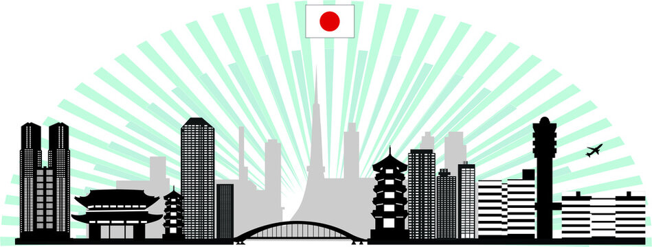 tokyo city skyline illustration