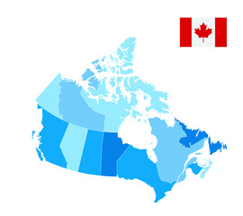 Canada Map Cutout on white. No text