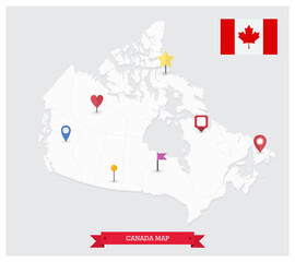 Canada Map 3D and Icons