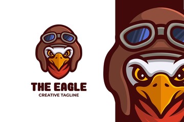 Eagle Pilot Mascot Logo Illustration