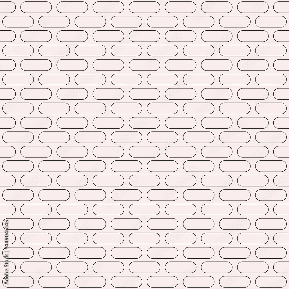 Aufkleber Rounded empty bricks. Vector simple blocks ornament.