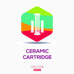 Creative (Ceramic cartridge) Icon ,Vector sign.