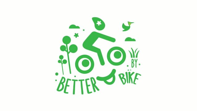 Motion graphic design for celebrating world bike day with white background color