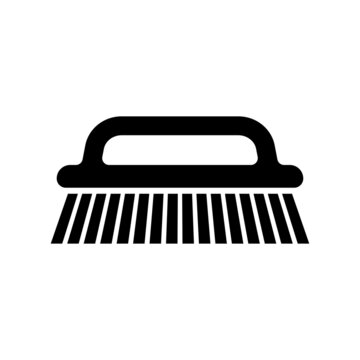 Hand brush icon. Black silhouette. Side view. Vector simple flat graphic illustration. The isolated object on a white background. Isolate.