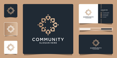 Fototapeta na wymiar Creative community logo design and business card for social group