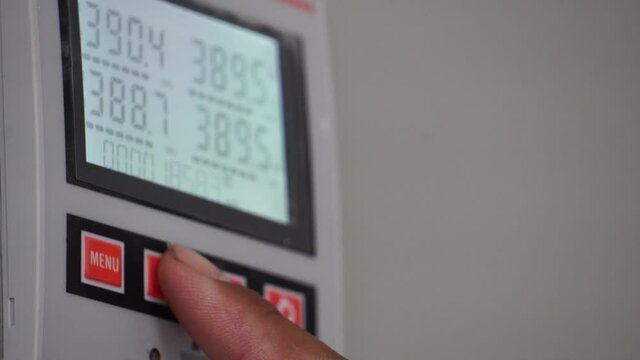 Footage 4K: White Control panels in industrial factory