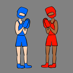 boxer, box, fight, boxing, boxers, two boxers box