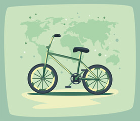 Fototapeta na wymiar ecology bicycle and planet