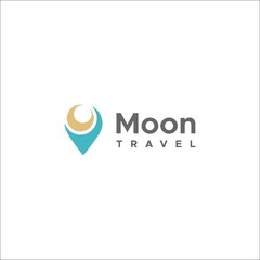 LOGO MOON AND PIN TRAVEL