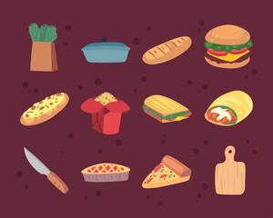 twelve home food icons