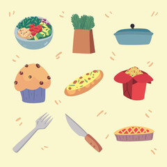 nine home food icons