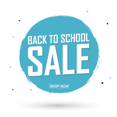 Back to school sale, banner design template, discount tag, special offer. Promotion poster for shop or online store, vector illustration.
