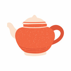 Cute hand-drawn retro teapot. Vector illustration.