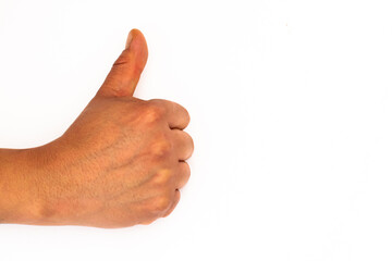 Isolated. Hand thumb up. Like