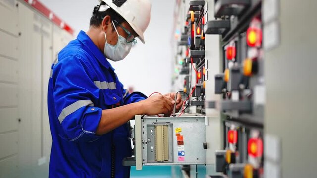 Electrical engineer to check and fix MDB main distribution control panel in Substation building