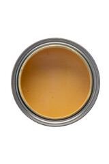 Open paint can top view
