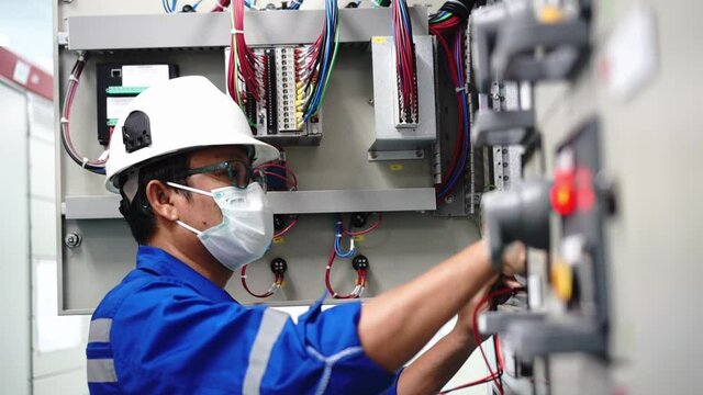 Electrical engineer to check and fix MDB main distribution control panel in Substation building
