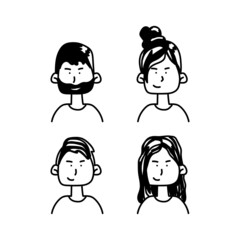 Drawing cartoon character avatar design vector