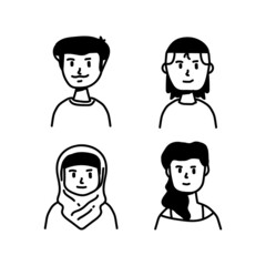 Hand drawing cartoon character avatar design