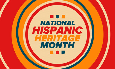 National Hispanic Heritage Month in September and October. Hispanic and Latino Americans culture. Celebrate annual in United States. Poster, card, banner and background. Vector illustration