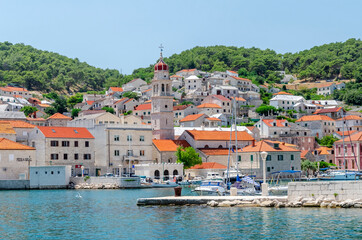 Picturesque bay of Pucisca. Pucisca lies at the end of deep natural bay on the northern coast of Brac island in Croatia.