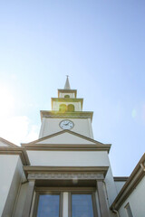 Fototapeta na wymiar clock tower of the church