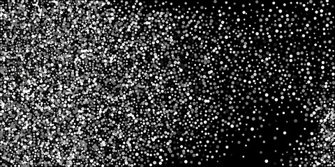 Silver glitter confetti on a black background. Luxury festive background. Decorative element. Element of design. Vector illustration, EPS 10.