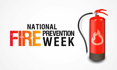 National Fire Prevention Week is observed every year in October, to raise fire safety awareness, and help ensure our home and family is protected. Vector illustration