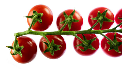 Bunch of cherry tomatoes, isolated on white background. Fresh tomato.