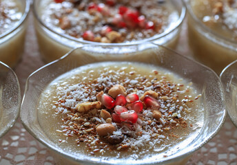 Traditional delicious Turkish desserts; Ashura (Asure)