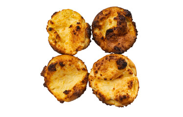 baked cupcakes on a white background close up