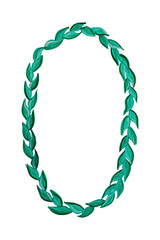 Watercolor hand drawn number 0 of green leaves isolated on a white background. Floral style. Vector illustration