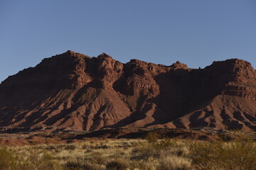 Southern Utah red rock mountains before sunrise