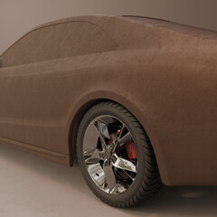 3D Rendering of the automotive clay sculpting design process. - 449058781