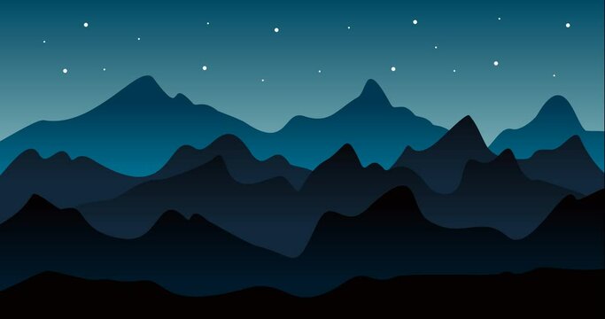 mountain panorama color shape parallax animation background