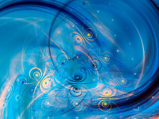 blue abstract fractal background 3d rendering illustration