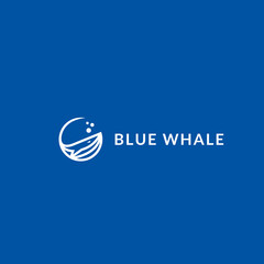 blue whale vector logo design logo template © Rezaalfarid204