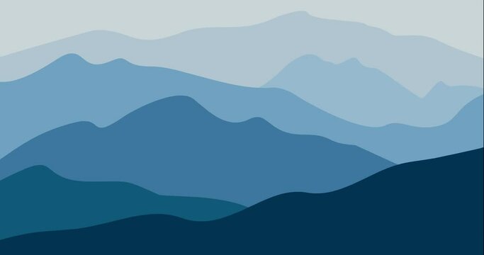 blue mountain panorama vector background parallax animation