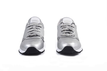 front view of some sports shoes on white background