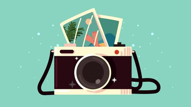bon voyage animation with camera photographic and pictures