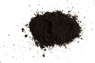 Black land for plant isolated on white background.