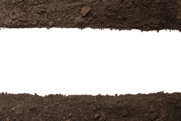 Black land for plant isolated on white background.