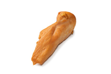Smoked chicken fillet isolated on a white background.