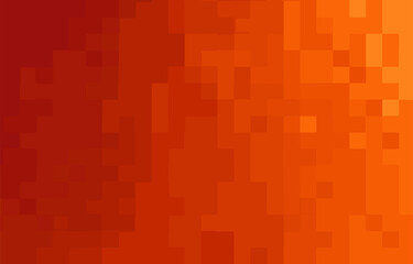 Abstract pixel dark orange background. Geometric texture from squares. Vector pattern of square orange pixels. A backing of mosaic squares. Vector illustration