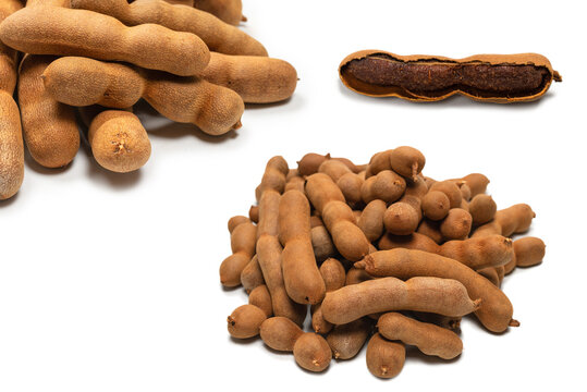 Sweet tamarind isolated on white background.
