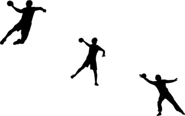 Fototapeta na wymiar Handball Men Silhouette Vector 