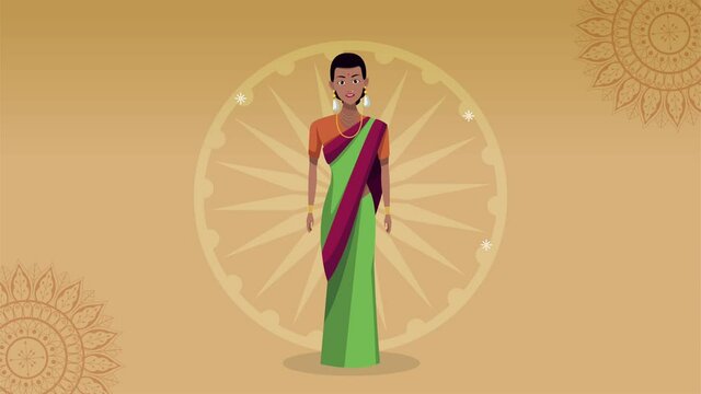 indian culture girl with ashora chakra
