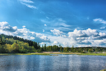 Fototapeta premium landscape with lake