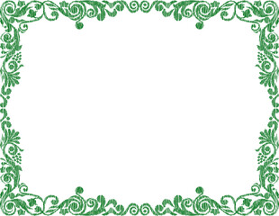 Vector doodle drawing of decorative floral vintage border with leaves and swirls